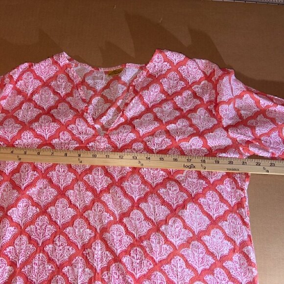 WOMEN'S ROBERTA ROLLER RABBIT COVERUP TUNIC SHIRT Jemina Kurta XS - Picture 2 of 9